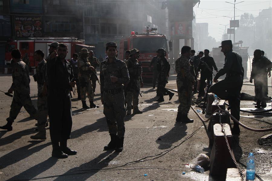 The fire department rescued several families from a burning apartment building overnight